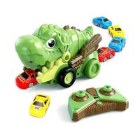 GiddyGlow Dinosaur Toys for 3-6 Year Old Boys: Remote Control Dinosaur Car Toy Set for Boy Age 3 4 5 Magnetic Snake Game Monster Truck Sound Vehicle for Indoor Racing and Family