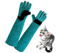 Gidenfly Animal Handling Gloves Bite Proof,Animal Handling Anti-bite/Scratch Durable Gloves,Durable Anti-Bite Leather Protective Gloves,Anti-thorn Pet Handling Gloves (45cm)