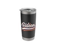 Gideon First Name Retro Groovy Custom Personalized Name Stainless Steel Insulated Tumbler