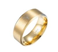 Giditrus Witcher Ring Geralt of Rivia Stainless Steel Ring in Gold and Black Cosplay Ring Cosplay Jewelry (Gold, 8)