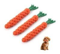 GIDWRIY 3 Pieces Carrot Dog Toys, Dog Toys, Dog Toys, Dog Teething Toys, Dog Teething Toys, Interactive Pet Toy for Teeth Cleaning