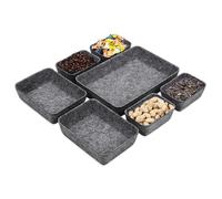 GIDWRIY 7 Pieces Felt Wardrobe Organizer, Laundry Drawer Organizer, Drawer Organizers, Clothes, Makeup Organisers Drawers for Underpants for Desk Office Makeup Armadios-Dark Grey