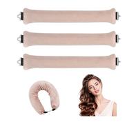 GIDWRIY Pack of 3 Heat-Free Curlers, Hair Rollers, Overnight Blowout Rods, No Heat Curls, Heatless Curls Band, Curls Overnight Without Heat, Flexible Curling Rods, Heatless Curlers Headband - Beige