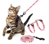 Giecooh Cotton Cat Harness and Leash Set, Escape-Proof Adjustable Soft Harness for Kitten, Small & Large Cats, Ideal for Travel & Outdoor Walking (Ladybug)
