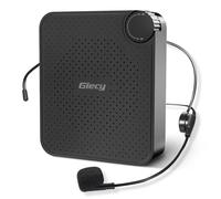 Giecy Amplifier Portable Hands-Free PA with 15W 1800mah Rechargeable Battery Microphone Ideal for Teachers, Tour Guides, Conferences, School Events, Seminars, Yoga,Education and more! (Black)