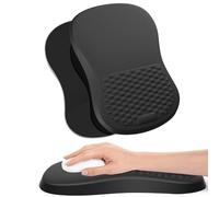 Giecy Mouse Mat with Wrist Support, Ergonomic Gaming Mouse Pad, Large Memory Foam Mousepad with Massage Holes Design & Anti-slip Base for Home Office Computer Laptop (Black)