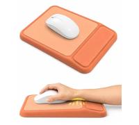 Giecy Mouse Mat with Wrist Support, Gaming Mouse Pad & Office, Ergonomic Wrist Rest Pain Relief Mousepad, Smooth Lycra Surface, Non-Slip PU Base, for Home Office & Gaming, Computer Accessories(Orange)
