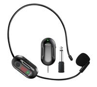 Giecy Wireless Microphone Headset, UHF Mic System, 160 ft Range, Rechargeable Headset Mic, 1/8''&1/4'' Plug, for Speakers, Voice Amplifier, Pa System (Wireless Microphone)