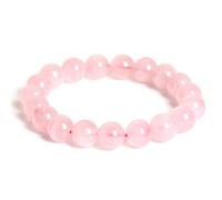 GIEEU Natural Madagascar Jelly Rose Quartz Bracelet 8mm, Healing Crystal Stretch Beaded Bracelet for Women, Valentines Birthday Gift for Her & Him