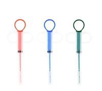 GIEEU Pet Pill Plunger Popper, 3-Pack Reusable Cat Tablet Dispenser, Pill Dispenser Animal Medicine Feeder for Cats and Dogs, Orange/Blue/Green