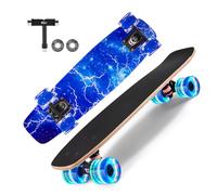 GIEEU Skateboards with Colorful Flashing Wheels for Beginners,Kids,Teens,Adults,Complete Standard Skate Boards 9 Layer Canadian Maple Deck Concave Skateboard