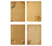 GIEEU Vintage Letter Writing Paper and Envelopes Set with 16 Rose Sheets 8 Envelopes 8 Retro Keys 8 Hemp Ropes 8 Seal Stickers for Love Letters Wedding Invitation Letter Thank You Letter