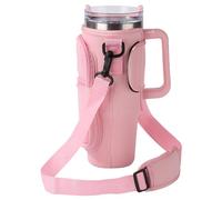 GIEEU Water Bottle Carrier Bag for Stanley Cup 40oz, Pink Water Bottle Sling Bag Sleeve Holder with Phone Pocket, Adjustable Shoulder Strap