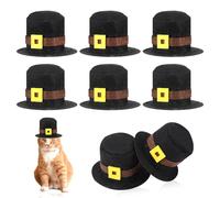 Giegxin 12 Pcs Thanksgiving Mini Felt Pilgrim Hat Tiny Doll Pilgrim Hats for Fall Bowl Filler Wine Bottle Crafts Decoration