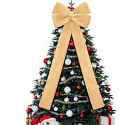 Giegxin 16 x 56 Inch Christmas Extra Large Velvet Bows Christmas Plush Bow Tree Toppers Xmas Tree Decorations for Xmas Holiday Party Car Wreath Wedding Baby Shower Bridal Shower Home Decor(Gold)