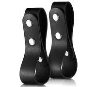 Giegxin 2 Pcs Halloween Leather Whip Holster Accessories Handmade Belt Whips Holder Bullwhip Whip Loop for Horse Riding Whips and Crops Belt, 1.2 x 5.4 Inches (Black)