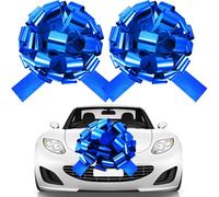 Giegxin 2 Sets Large Car Bows 16 Inch Giant Gift Bright Car Gift Bow for Christmas Wedding Birthday Grand Gifts Present Wrapping New Houses Decoration(Blue)