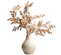 Giegxin 3 Pcs 30 Inch Christmas Gold Bay Leaf Picks Artificial Gold Christmas Decoration Bay Leaf Spray Stems Branch for Xmas Tree DIY Xmas Wreath Garland Home Decor