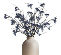 Giegxin 3 Pcs Artificial Christmas Picks 32 Inch Christmas Artificial Blueberry Spray Village Blueberry Branch Holiday Floral Arrangement Decor Long Blue Berry Stem for Xmas Tree Vase Wreath DIY Craft