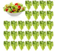 Giegxin 30 Pcs Green Fake Lettuce Artificial Lettuce Leaves Simulation Fake Vegetables Model PVC Realistic Fake Food for Home Kitchen Festival Pub Party Decoration
