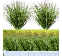 Giegxin 48 Pcs Faux Grass Plants Artificial Shrubs Wheat Grass UV Resistant Fake Greenery Faux Weed Artificial Tall Plants for Outdoor Indoor Home Window Decor