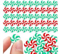 Giegxin 60 Pcs Christmas Fake Candy Decor Christmas Miniatures for Crafts Fake Peppermint Ornaments Christmas Mini Candy Canes Decor for Xmas Tree Party Decor Miniatures DIY Craft (Red, Green, White)