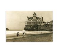 GIEIG Home On The Beach 1900s San Francisco Antique Victorian - Cliff House Poster Bedroom Canvas Decor Sports Landscape Office Room Decor Gift Unframe 20x3