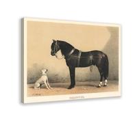 GIEIG Horse And Dog Orlov Trotter By Emil Volkers Canvas Wall Art Print Poster For Home School Office Decor Frame 24x36inch(60x90cm)
