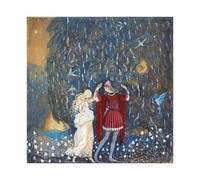 GIEIG John Bauer - Lena Dances With The Knight Poster for Room Aesthetics Canvas Wall Art Print Unframe 16x16inch(40x40cm)