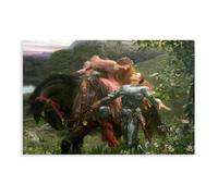 GIEIG La Belle Dame Sans Merci By Sir Frank Dicksee Poster for Room Aesthetics Canvas Wall Art Print Unframe 12x18inch(30x45cm)