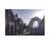GIEIG Louis Daguerre - Ruins Of Holyrood Chapel Poster Print for Teen Boys Room Canvas Wall Art Canvas Painting Print Unframe 16x24inch(40x60cm)