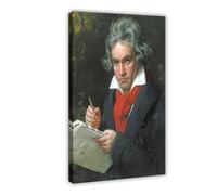 GIEIG Ludwig Van Beethoven Portrait Canvas Wall Art Print Poster For Home School Office Decor Frame 20x30inch(50x75cm)