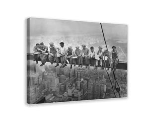 GIEIG Lunch Atop A Skyscraper Rockefeller Building Ironworkers - Ebbets Charles Retro Photos Poster for Room Aesthetics Canvas Wall Art Print Frame 24x36inc