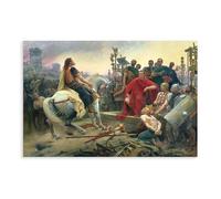 GIEIG Vercingetorix Throwing Down His Weapons At The Feet Of Julius Caesar Canvas Wall Art Print Poster For Home School Office Decor Unframe 20x30inch(50x75