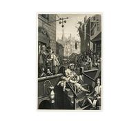 GIEIG William Hogarth Gin Lane Canvas Art Poster And Wall Art Picture Print Modern Family Bedroom Decor Unframe 16x24inch(40x60cm)