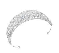 GIENEX Crowns for Women, Princess Queen Vintage Crown Tiaras, Girls Adult Bridal Hair Accessories Gifts for Birthday Wedding Prom, Bridal Party, Pageant, Halloween Christmas Costume - Silver