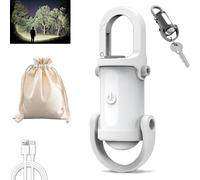 Gienslru 1200LM Super Bright Mini Keychain Flashlight Waterproof, Ultra-Bright LED Rechargeable Keychain Light, 3 in 1 Powerful Mini Flashlight with 3 Modes, for Camping Biking Hiking Outdoor (White)