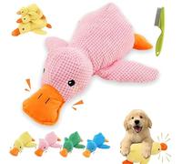 Gienslru 2026 New Upgraded Calming Duck Toy for Dogs, Interactive Dog Toy with Quack Sound and Crazy Crinkle, Calming Duck Dog Toys, Yellow Ducks Dogs Toys, for Puppies, Small & Large (Pink,L)