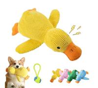 Gienslru 2026 New Upgraded Calming Duck Toy for Dogs, Quacking Crinkle Duck Comfort Calming Toy for Dog, Interactive Stuffed Duck Dog Toy, Soft Stuff Pet Chew Toy, Dog Toy Duck (Yellow, Small)