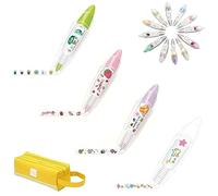 Gienslru 4/6/12Pcs DIY Cute Animals Press Type Decorative Pen, DIY Lace Decoration Tape Pen, Creative Cartoon Pattern Decorative Tape, Cute Scrapbooking Diary Decorative Correction Tapes (B)