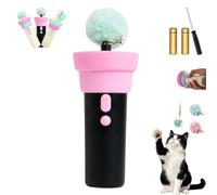 Gienslru Automatic Cat Teaser Launcher, Fuzzy Ball Interactive Cat's Toys for Indoor Cats, Electric Cat Wand Toy with Telescopic Rope for Kittens and Adult Cats (black, 1)