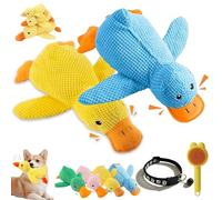 Gienslru Calming Duck Toy for Dogs, Crinkle Duck Plush, Calming Ducks for Dogs, Yellow Ducks Dog Toy, Soft Stuffed Plush Mellow Calmings Pillow Suitable Puppies and Small & Medium Dog (2S,A)
