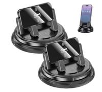 Gienslru Car Phone Holder 360 Degree Rotation, Anti-Slip Zero-Drop Car Mount with Adjustable Spring Clip, Dashboard Car Navigation Mount for Most Size Phones，3