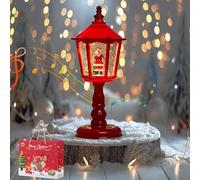 Gienslru Christmas Themed Light Post, Christmas Table Lamp with Music Luminous, Christmas Themed Light, Christmas Table Lamp, Decorative Light for Home Party Festival (Red)