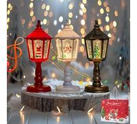 Gienslru Christmas Themed Light Post, Table Lamp with Music, Luminous, Decorative Light for Home Party Festival (3Pcs)