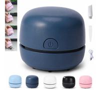 Gienslru Desk Vacuum Cleaner Mini, USB Rechargeable Mini Table dust Sweeper Energy Saving, Office & Home Desktop Cleaner for Desks, Keyboards, Laptops, Study Areas, Craft Spaces (Dark Blue)