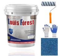 Gienslru Epoxy Colored Sand Floor Paint, Louis Forest Epoxy Fl-oor Pa-int, Epo-xy Floor Paint for Concrete, High Gloss Marble Effect Epo-xy Floors Coating, Garage Fl-oor Waterproof (Dark Blue)