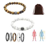 Gienslru Glame Anti Alcohol Bracelet, Elasticity Anti Alcohol Magnetic Bracelet Women, Reduces Alcohol Cravings, Relieves Anxiety & Withdrawal Stress (2Pcs*b)