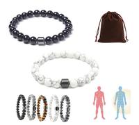 Gienslru Glame Anti Alcohol Bracelet, Elasticity Anti Alcohol Magnetic Bracelet Women, Reduces Alcohol Cravings, Relieves Anxiety & Withdrawal Stress (2Pcs*a)