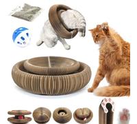 Gienslru Kitty Kurlz, Magic Organ Cat Scratcher Board Cat Ball Adventure The Ultimate Interactive Mental Physical Exercise for Indoor Cats Toy (1pc)